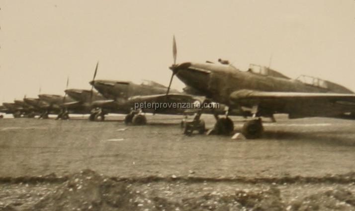 Peter Provenzano Photo Album Image_copy_100.jpg - Fairy battle bombers converted to trainers.  RAF Station Netheravon, England.  No. 1 SFTS (Service Flight Training School).
Peter Provenzano was with the No. 1 SFTS from September 8, 1941 to 
December 8, 1941.